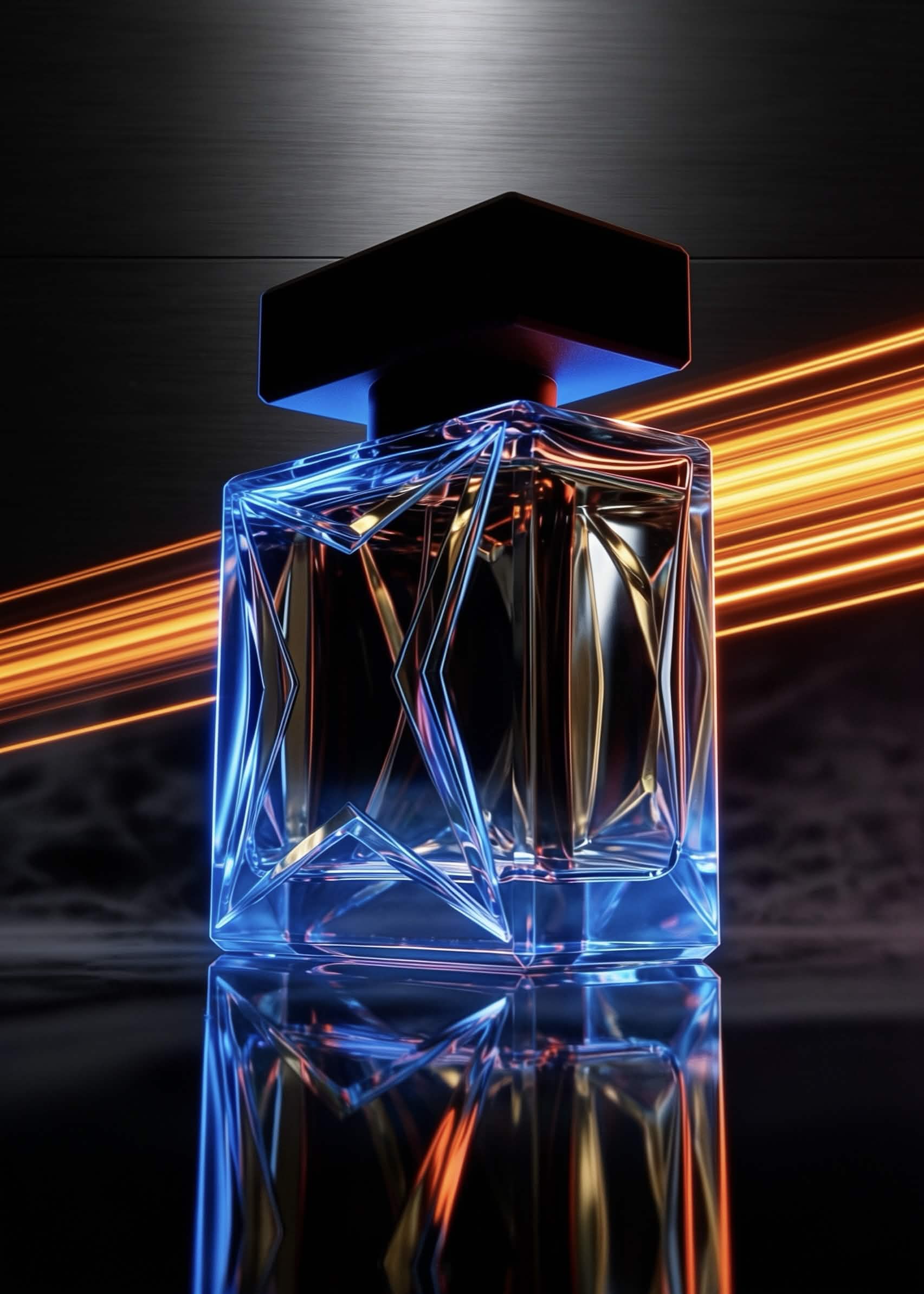 Neon perfume campaign visual